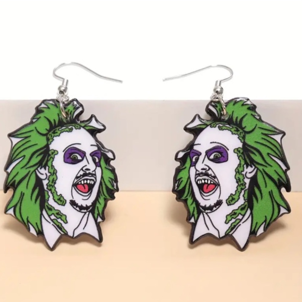 NWT!  Beetlejuice Pierced Dangle Earrings!